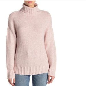 NWT Olivia Sky Pink Marled Knit Turtleneck Sweater